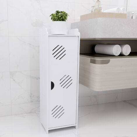 Meuble bas de salle de bain blanc – Armoire de rangement étroite 75 x 24 x 20 cm – Imperméable et résistant à l'usure – Installation facile – Dazhom