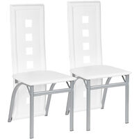 Lot de 2 Chaises de Salle à Manger,Chaise de Cuisine Cuir synthétique,pour Salle à Manger,Cuisine,Salle de Réunion,Blanc