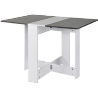 Yongqing – Table extensible pliable pour petits espaces – Couleur blanc et béton – Dimensions ouvertes 102,5 x 73 x 76 cm – Facile à nettoyer