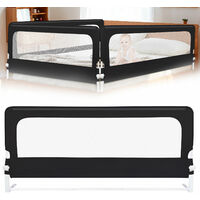 1×Portable Bed Rail 200×70cm Bed Rail for Toddlers Anti-Chute Barriã¨res de lit sécurité protection bébé noir