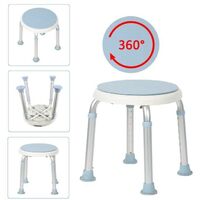 Siège de Douche Adulte Pivotant à 360 ° Tabouret Salle de Bain Antidérapant Chaise de Douche pour Personnes Âgées