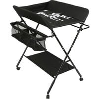 Baby changing table  Table à Langer Bébé Pliante avec Panier de Rangement à Côté Structure en Fer Charge noir