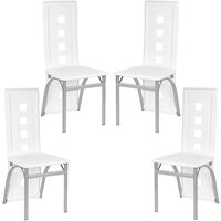 Lot de 4 Chaises de Salle à Manger,Chaise de Cuisine Cuir synthétique,pour Salle à Manger,Cuisine,Salle de Réunion,Blanc
