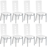 Lot de 8 Chaises de Salle à Manger,Chaise de Cuisine Cuir synthétique,pour Salle à Manger,Cuisine,Salle de Réunion,Blanc