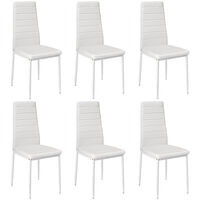 Lot de 6 Chaises de Salle à Manger,Chaise de Cuisine Cuir synthétique,pour Salle à Manger,Cuisine,Salle de Réunion,Blanc