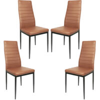 Lot de 4 Chaises de Salle à Manger Chaise de Cuisine Cuir synthétique pour Salle à Manger Cuisine Salle de Réunion Marron