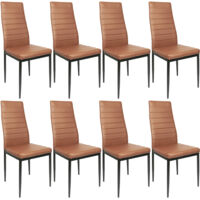 Lot de 8 Chaises de Salle à Manger Chaise de Cuisine Cuir synthétique pour Salle à Manger Cuisine Salle de Réunion Marron