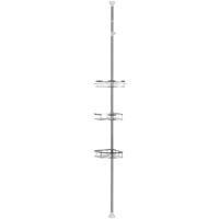 Étagère de Douche Telescopique Réglable en Hauteur 110-280cm Sans Percage Acier Inoxydable avec 3 Paniers