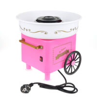 Panier Rétro Machine à Barbe à Papa Cotton Candy Maker 500W Rose