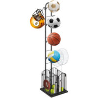 Yongqing – Porte ballon de basket noir – Rangement vertical pour équipements sportifs – Matériau fer – Dimensions 150x30x25 cm – Montage facile
