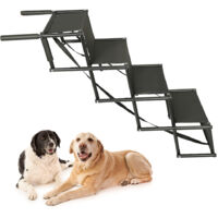 Échelle Légère De Rampe De Voiture De Chien avec Les Escaliers d'animal Familier De Cadre en Métal De Pliage De Fond Antidérapant pour Les Voitures SUV Et Lit Haut