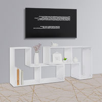 Meuble TV / Table basse / Bibliothèque -L 123-150 cm - blanc - style contemporain