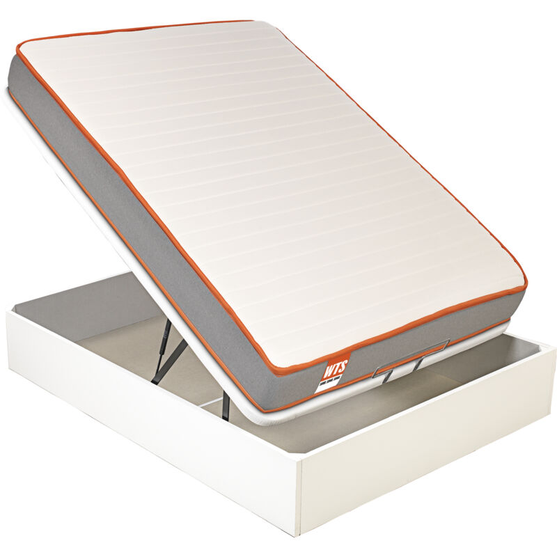 What the Sleep I Pack colchón sostenible HR con visco y canapé blanco gran capacidad I Entrega, montaje dentro del domicilio y retirada de usado incluida I Soul I 90x190 I 3 años garantía