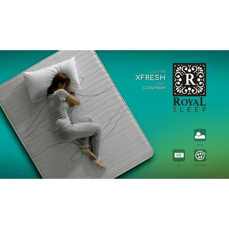 Colchón viscoelástico Royal Sleep Xfresh, 14 cm, Antiácaros, Coolfresh, Firmeza alta, 90x190
