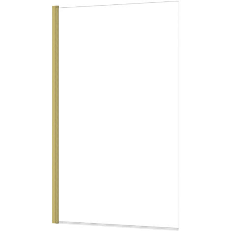 Marwell Badewannenfaltwand Golden Touch 140x80cm Gold - Duschwand für Badewanne mit 4mm Einscheibensicherheitsglas - hochwertige Aluminiumrahmen in gebürsteter Goldoptik