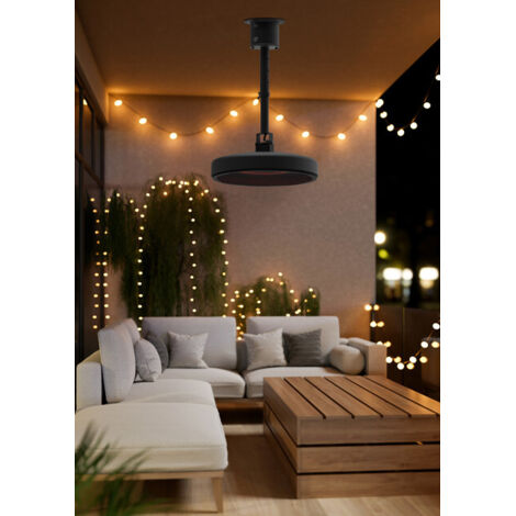 Decken-Heizstrahler 2000W IP65 wetterfest mit Fernbedienung – Carbon Infrarot Heizstrahler für Terrasse, Pavillon & Outdoor-Lounge GardWell Papaya Palila