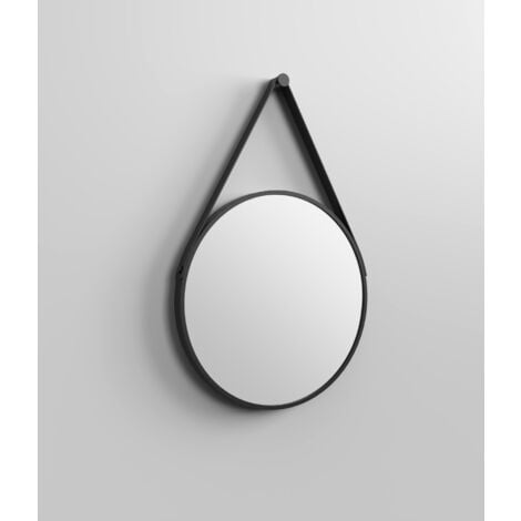 Talos LED Badspiegel Rund 50cm - Matt Schwarzer Aluminiumrahmen Mit Beleuchtung