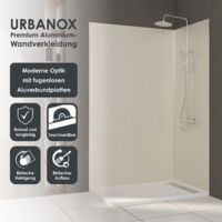 Marwell Urbanox Wandpaneel ivory 120x210 cm - fugenlose Aluverbundplatte als Duschrückwand & Küchenrückwand
