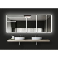 Talos Moon Badspiegel 120 x 70 cm - Badezimmerspiegel mit LED Beleuchtung in neutralweiß - umlaufenden Raumlicht - An-Aus Taster am Rahmen