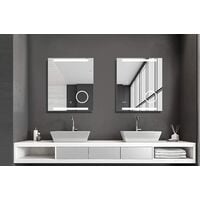Talos King Badspiegel 60 x 70 cm – Touch -Badezimmerspiegel mit LED Beleuchtung in neutralweiß - Beleuchteter Kosmetikspiegel mit 3-facher Vergrößerung – Digitaluhr