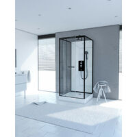 MARWELL Duschkabine City 90 x 90 x 230 - schwarz - Eckdusche - Komplettdusche - Dusche - Duschabtrennung - Duschwand - schwarze Dusche - weiße Dusche