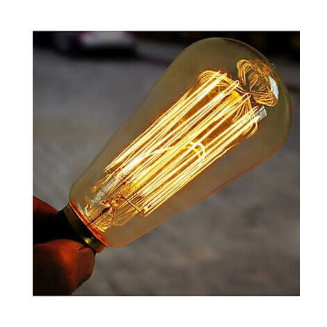 Lot de 2 petite vis ampoule à filament 40 W rétro antique St48 décoratifs ampoule Compatible avec variateur dintensité E14 vintage Edison Ampoule 