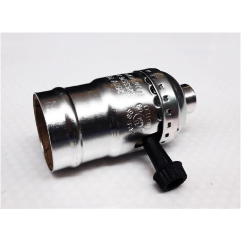 Enchufe del tipo vintage cromo E27 con interruptor giratorio (1/3)