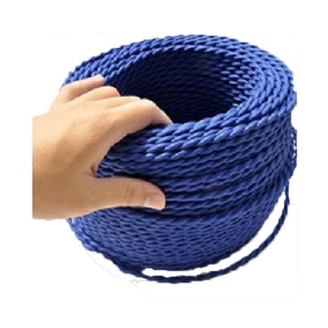 cable trenzado azul tela retro vintage