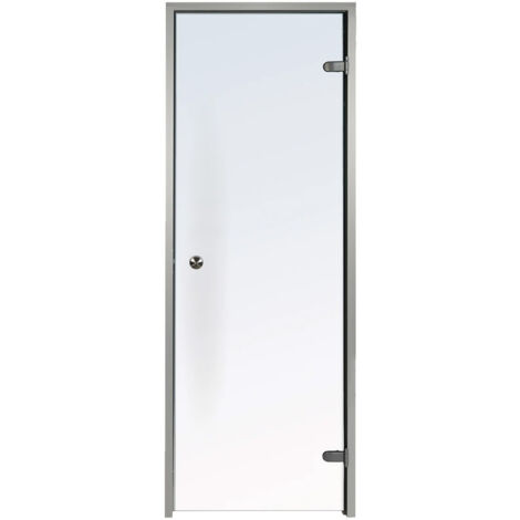 puerta transparente para Hammam 60 x 190 cm en marco de aluminio de vidrio templado 8mm vidrio de seguridad
