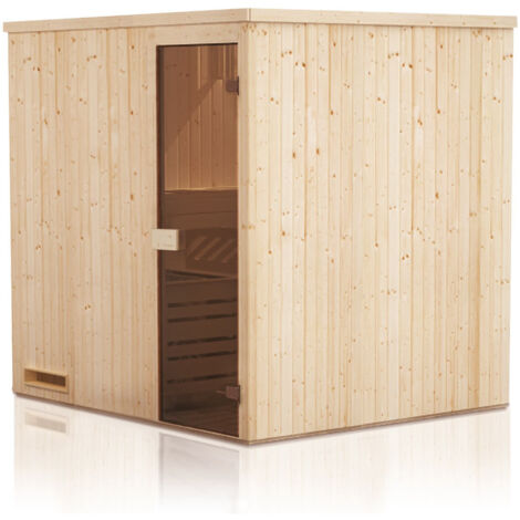 Cabina de sauna 144x144x199 con estufa con control remoto