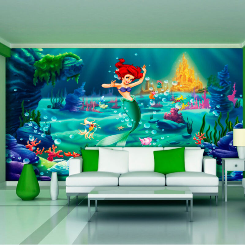 Photo 3D Papier Peint Sirène Enfants Chambre Filles Fond Décoration