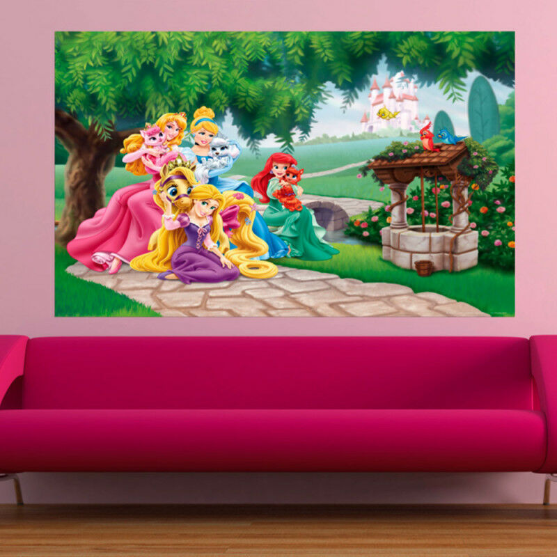 Poster XXL intisse Château Princesse Disney 155X115 CM  Poster sur Papier  peint pour enfant sur Déco de Héros