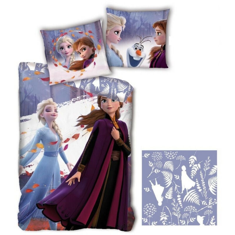 Parure de lit réversible - La reine des neiges - Anna et Elsa à la