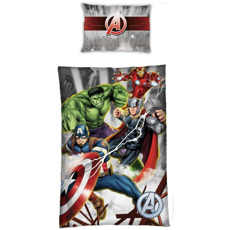 Parure de lit simple Avengers Prêt a combattre - 140 cm x 200 cm
