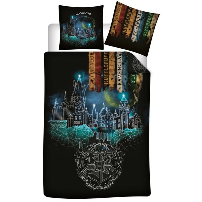 Tissu coton Harry Potter Poudlard - noir x 10cm
