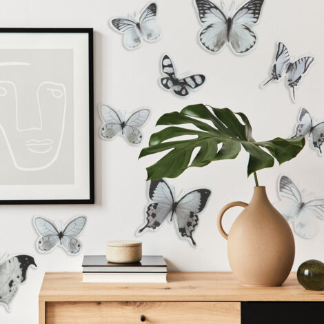 Stickers repositionnables - Papillons noirs et blancs (1/5)