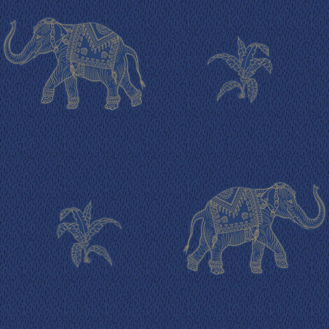 Papier Peint rouleau auto-adhésif - Eléphant qui marche - Bleu (1/5)