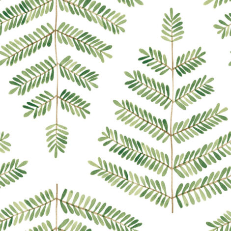 Papier peint rouleau auto-adhésif - Feuilles de Fougère - Vert (1/2)