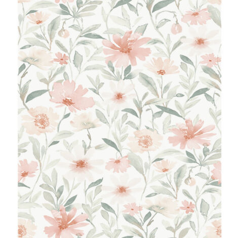Papier peint rouleau auto-adhésif - Marché des Fleurs - Rose (1/2)