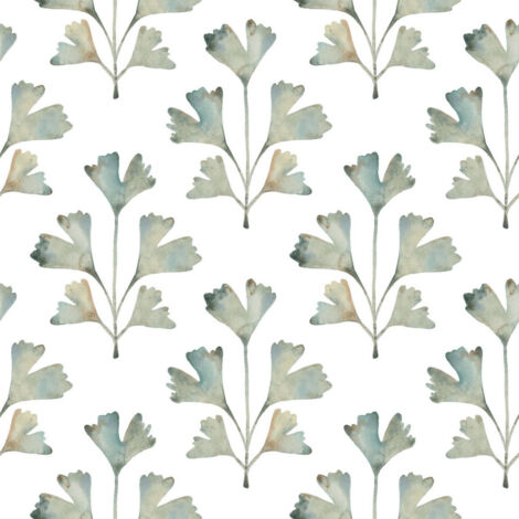 Papier Peint rouleau auto-adhésif - Feuilles de Ginkgo - Jade (1/2)