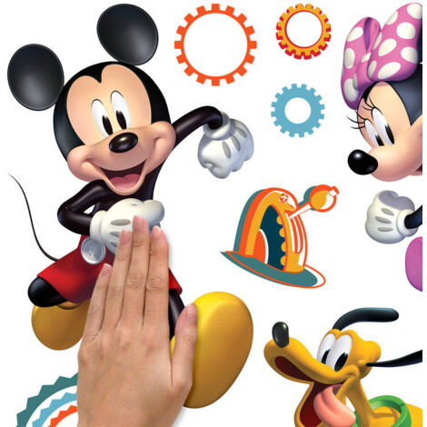 Stickers repositionnables et toise - Mickey, Minnie, Donald et Pluto - Disney - 89 cm x 18 cm (1/5)