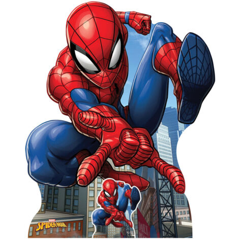 Figurine en carton Spiderman qui tisse sa toile d'araignée – Marvel Avengers - Haut 116 cm