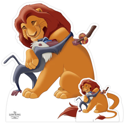 Figurine en carton – Mufasa et Rafiki - Le Roi Lion - Haut 74 cm (1/5)