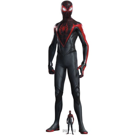 Figurine en carton Miles Morales debout Jeu SPIDER MAN 2 pour PS5 - Haut  178 cm