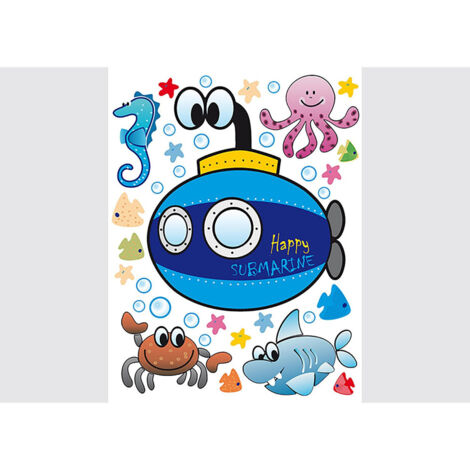 Stickers - Sous-marin Géant - 1 planche 65x85 cm (1/5)