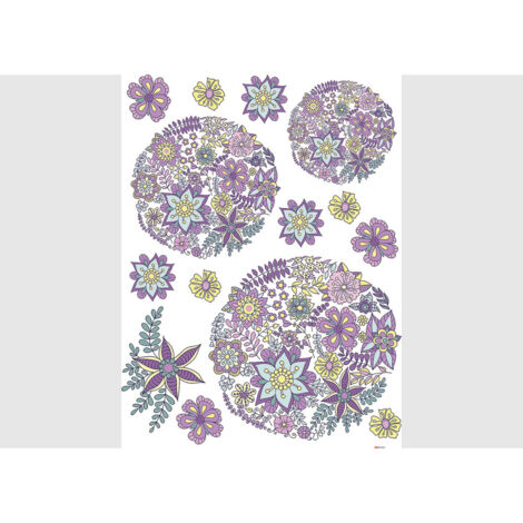 Stickers - Bouquets Fleurs - 1 planche 65 x 85 cm (1/5)