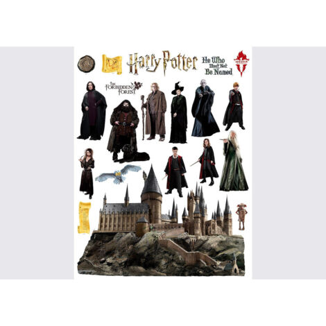 Sticker Harry Potter - Tous les personnages et École de Poudlard - 1 planche 65x85 cm (1/5)