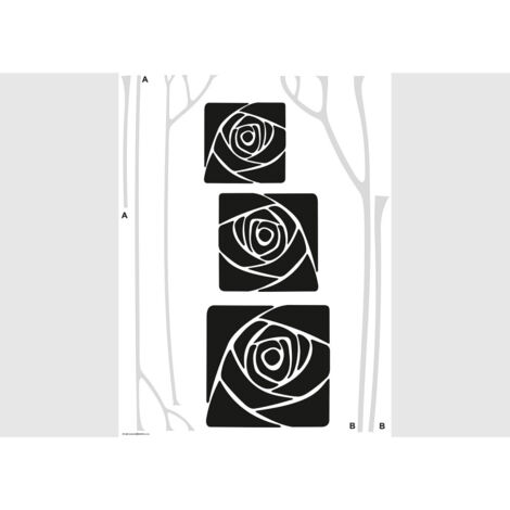Stickers - Roses dans des cadres - 1 planche 65x85 cm (1/5)