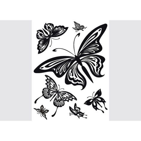 Stickers - Papillons Noirs - 1 planche 65x85 cm (1/5)