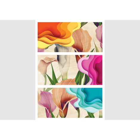 Stickers Fleurs Abstraites - 1 planche 42,5 x 65 cm (1/5)